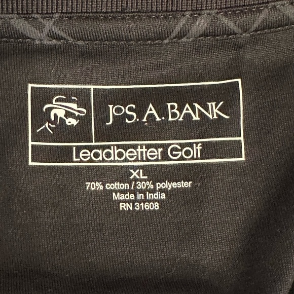 NWT Jos. A. Bank Men’s Leadbetter Golf Performance Polo Shirt Black Plaid XL - Picture 7 of 14